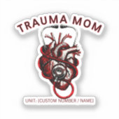 Sticker Custom Trauma Nurse Mom Anatomical Heart  (Recto)