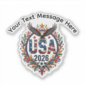 Sticker Custom USA National Soccer Bald Eagle Logo (Devant)