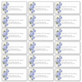 Sticker Custom Wedding Guest Address Labels Blue Floral (Devant)