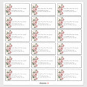 Sticker Custom Wedding Guest Address Labels Pink Floral (Feuille)
