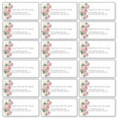Sticker Custom Wedding Guest Address Labels Pink Floral (Devant)