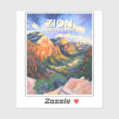 Sticker Custom Zion National Park Angels Landing Vibrant (Feuille)