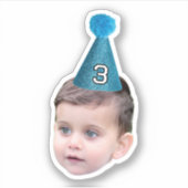 Sticker Customisé Visage Photo Age Fête Jalon Anniversaire (Devant)