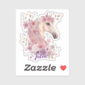 Sticker Customizable Pretty Ponies and Petals Horse (Feuille)