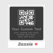 Sticker Customizable QR Code & Editable Text Template (Feuille)