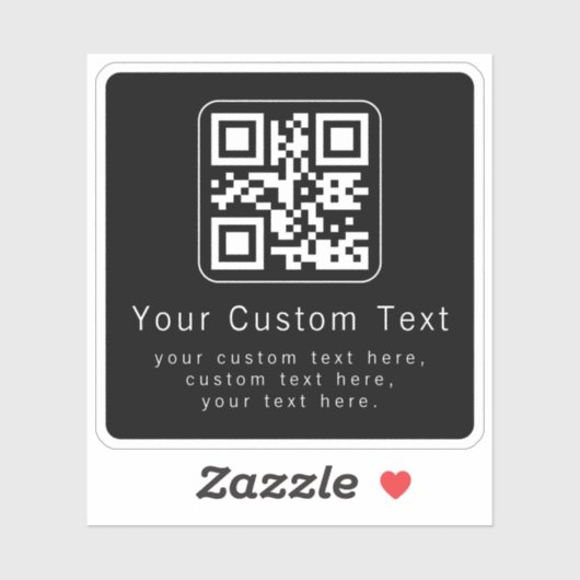 Sticker Customizable QR Code & Editable Text Template (Feuille)
