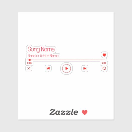 Sticker Customizable Your Favorite Music (Feuille)