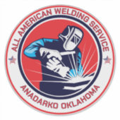 Sticker Customize Red White Blue Welding Contractor Truck (Devant)