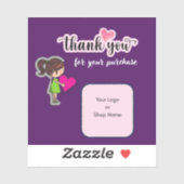 Sticker Customized Thank You Card for Your Purchase Labels (Feuille)