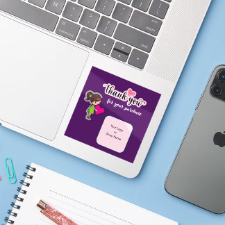 Sticker Customized Thank You Card for Your Purchase Labels