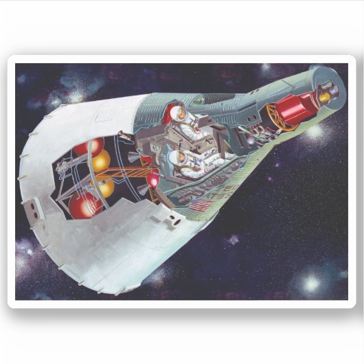 Sticker Cutaway Un Appareil Spacecraft Gemini À Deux Perso (Devant)