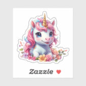 Sticker Cute 3D Unicorne (Feuille)