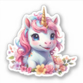 Sticker Cute 3D Unicorne (Devant)