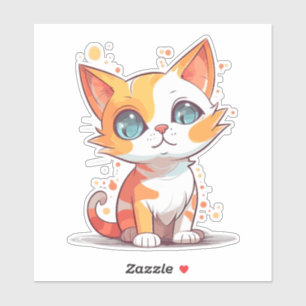 Sticker Cute Adorable Chat Brown