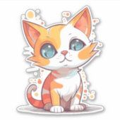 Sticker Cute Adorable Chat Brown (Devant)