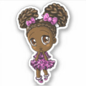 Sticker Cute Africaine Américaine (Devant)