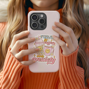 Sticker Cute alimentée par le café et l'Anxiété Vinyl Stic