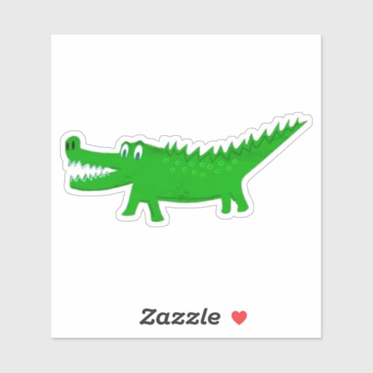 Sticker  Cute Alligator Drawing (Feuille)