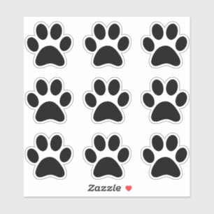 Sticker Cute animal Empreinte de patte noir chien chat