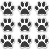 Sticker Cute animal Empreinte de patte noir chien chat (Devant)