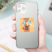 Sticker Cute Anime Boy in Clownfish Costume drinking Coffe (Téléphone)