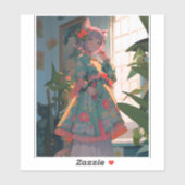 Sticker Cute Anime Catgirl (Feuille)