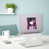 Sticker Cute Anime Goth Girl (Ordinateur portable sur le bureau)