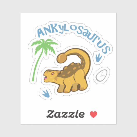 Sticker Cute Ankylosaurus (Feuille)