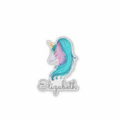 Sticker Cute aquarelle licorne (Devant)