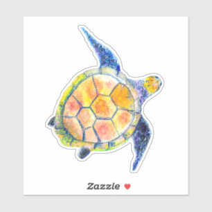 Sticker Cute Aquarelle Tortue de mer
