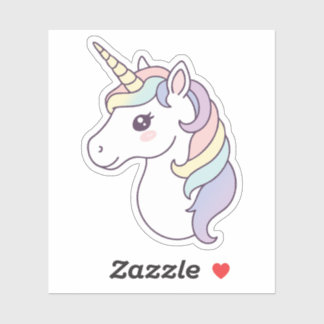 Sticker Cute arc-en-ciel Gradient Unicorne