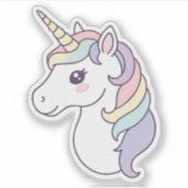 Sticker Cute arc-en-ciel Gradient Unicorne (Devant)