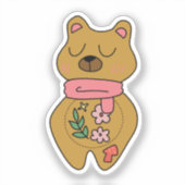 Sticker Cute Arrogant Brown Bear For Laptop and Planner (Recto)