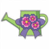 Sticker Cute arrosage canne avec Bouquet de fleurs (Devant)