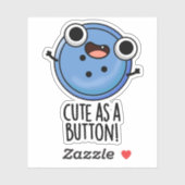 Sticker Cute As A Button Funny Sewing Pun (Feuille)