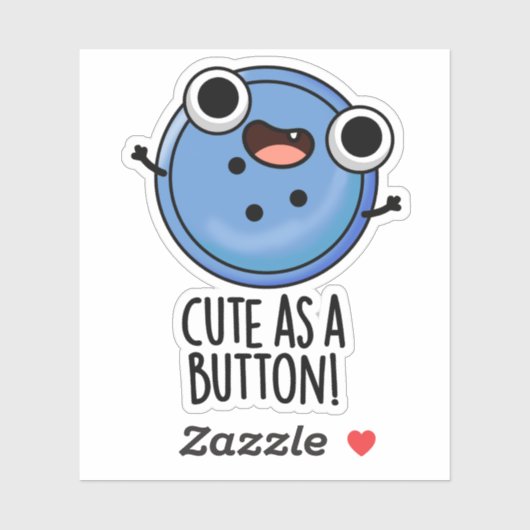 Sticker Cute As A Button Funny Sewing Pun (Feuille)