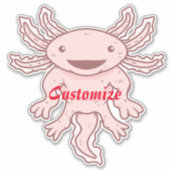 Sticker Cute Axolotl rose Thunder_Cove (Devant)