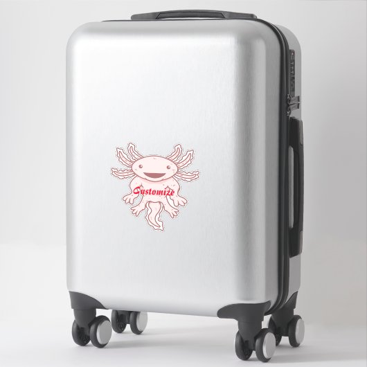 Sticker Cute Axolotl rose Thunder_Cove (Sur valise)