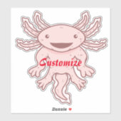 Sticker Cute Axolotl rose Thunder_Cove (Feuille)