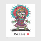 Sticker Cute Aztec Zombie (Feuille)