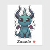 Sticker Cute Baby Dragon Demon - Kawaii Fantasy (Feuille)