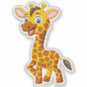Sticker Cute Baby Giraffe Smiling Cartoon-35280 (Devant)