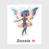Sticker Cute Ballerina Dancing Robot Pixie (Feuille)