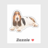 Sticker Cute Basset Hound Chien race Forme (Feuille)