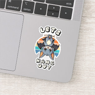 Sticker Cute Bat Hanging et Retro Sunset Allons-y