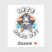 Sticker Cute Bat Hanging et Retro Sunset | Allons-y (Feuille)
