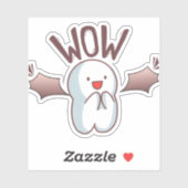 Sticker  Cute Bat WOW (Feuille)
