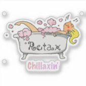 Sticker Cute Bathtub Cartoon - Chillaxin’ Relaxation (Devant)