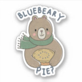 Sticker Cute Bear Pun : Bluebeary Pie? (Devant)