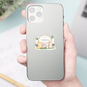 Sticker Cute Bear squirrel jungle tropicale fête d'anniver (Téléphone)